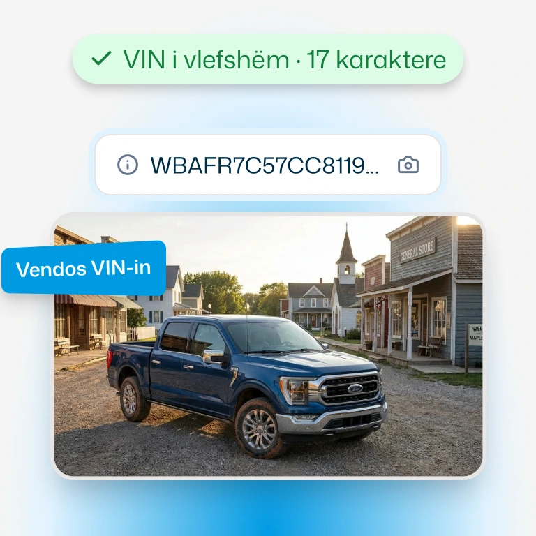 Vendosni VIN-in ose targën tuaj