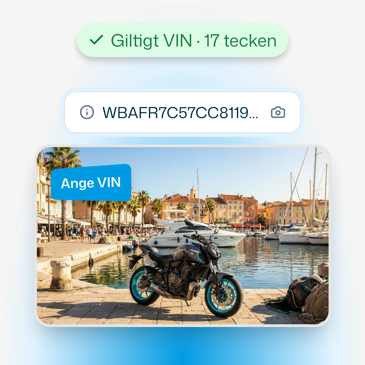 Ange VIN eller ditt registreringsnummer
