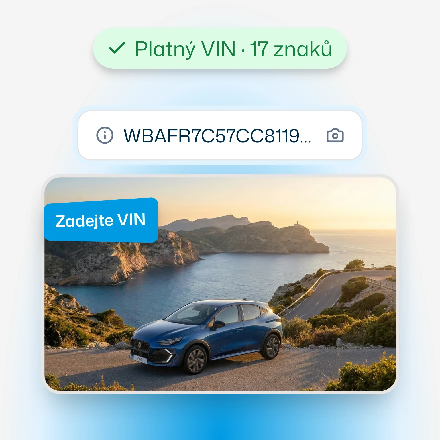 Zadejte VIN nebo registrační značku