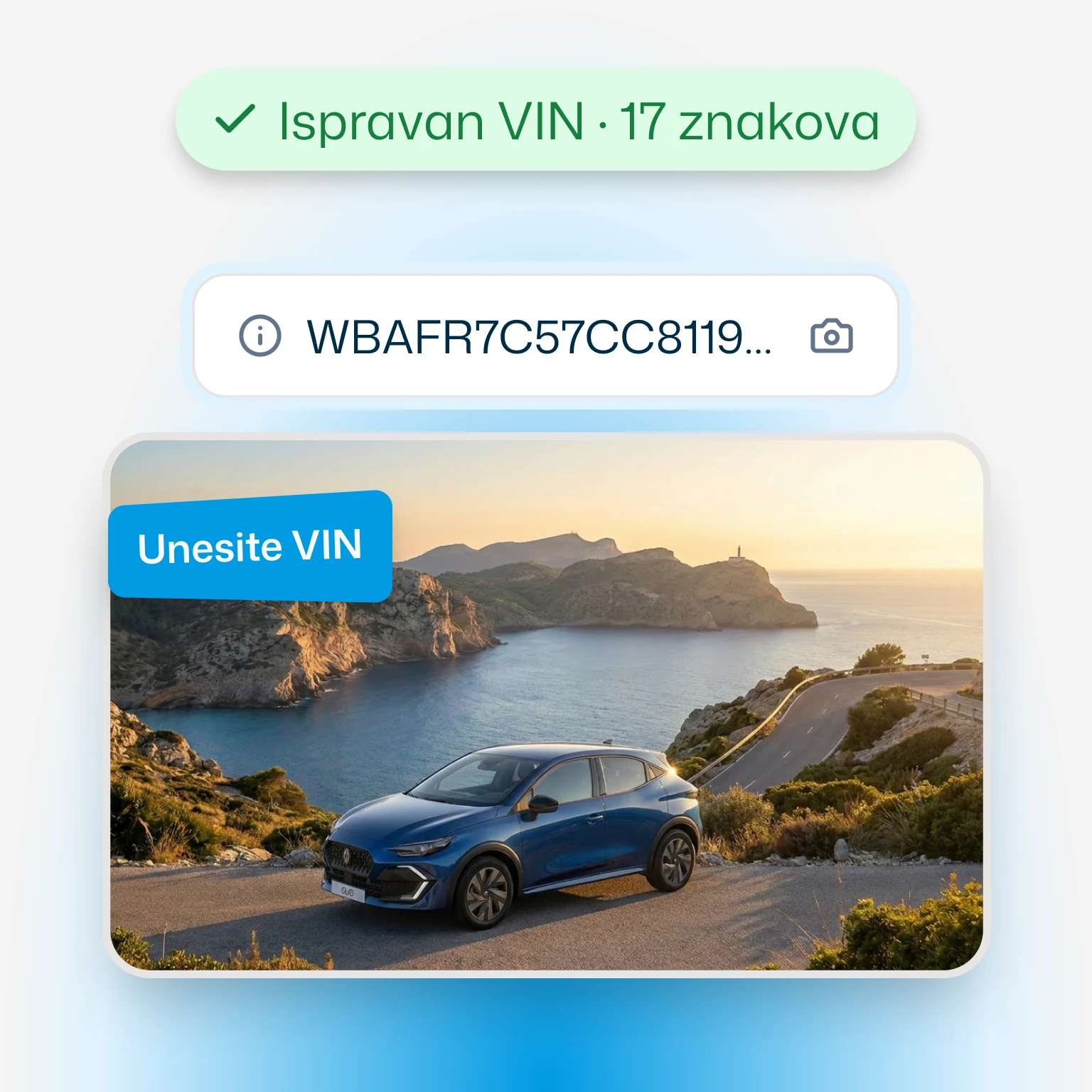 Unesite VIN ili svoju registarsku tablicu