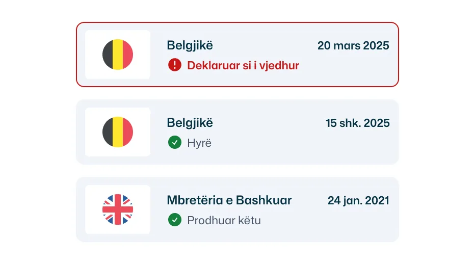 Kontrolli i automjetit të vjedhur