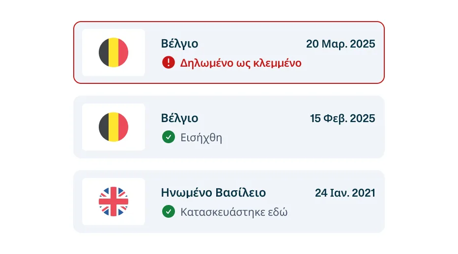Έλεγχος κλεμμένου οχήματος