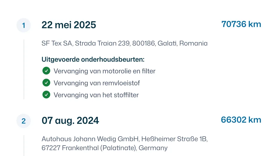 Onderhoudsgeschiedenis
