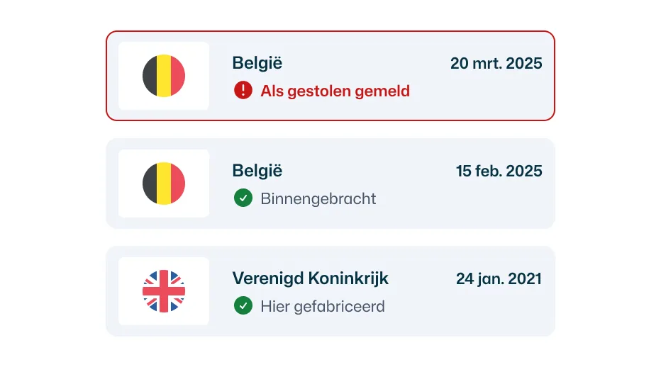 Controle op gestolen voertuigen